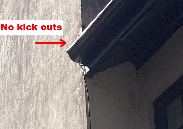 No kick out flashings on chimney