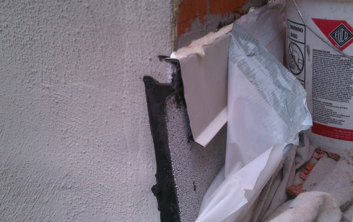 Leaking reglet flashing on stucco