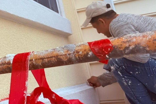 angled down so water runs off.