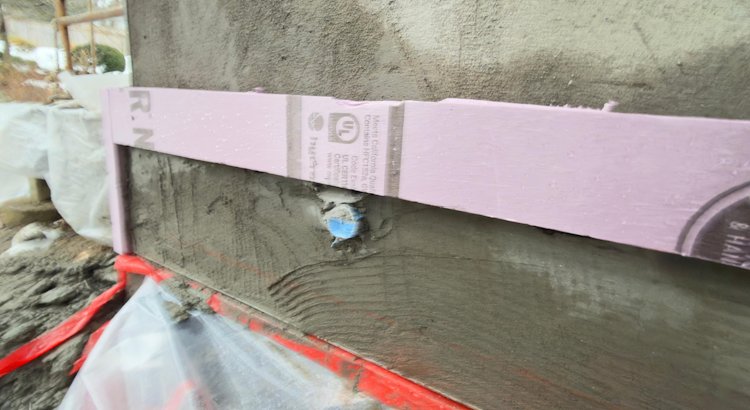 The band is formed with a 1 -1/2 piece of styrofoam and filled halfway