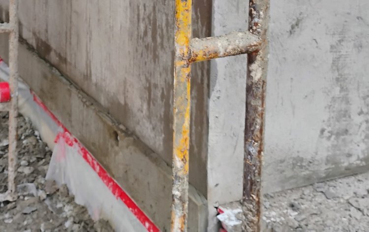 Chimney shoulder showing drip edge