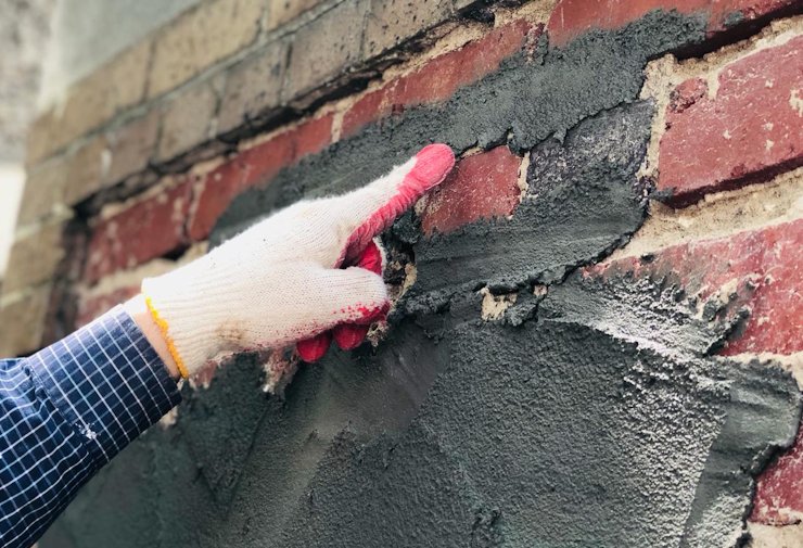lime and sand mortar washes out of joints.