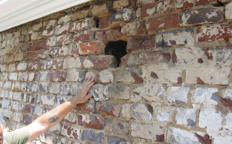 Our super mortar stabilized the wall.