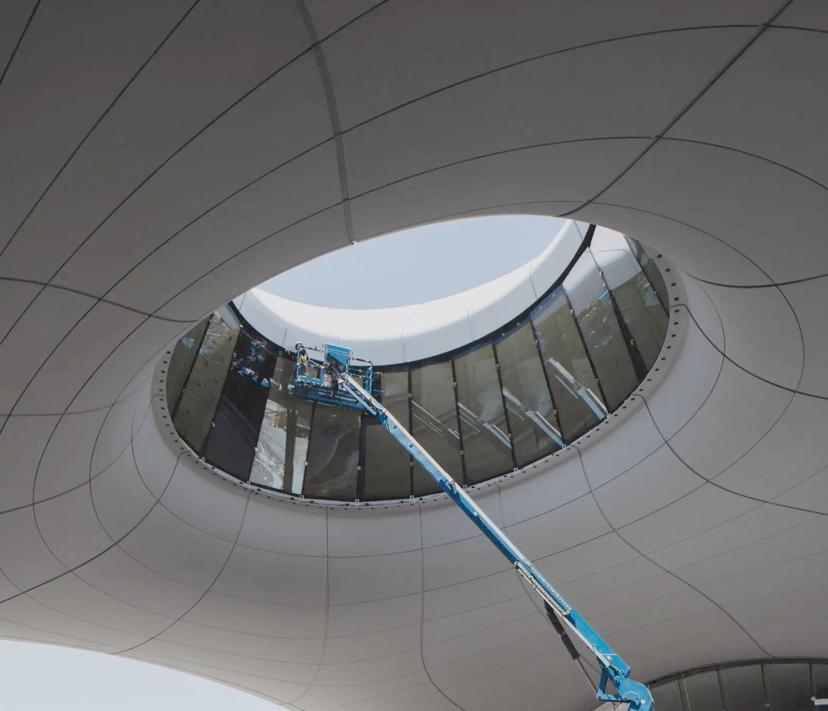 Lath and stucco ceiling at The Lucas Museum of Narrative Art in Los Angeles