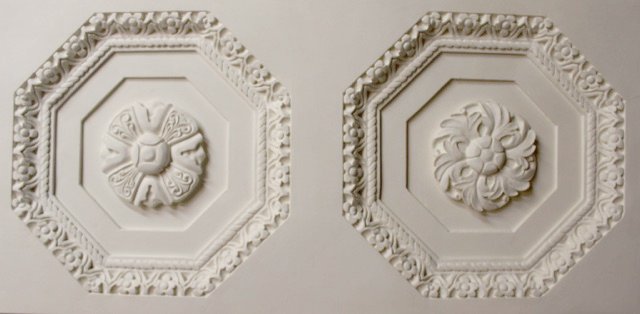 Ornamental plaster by the American Collge of the Building Arts. Cast ceiling coffer.