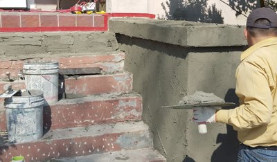 We troweled on 2 layers of my Flex-con mix