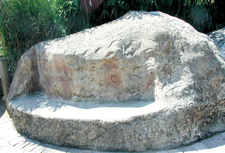 Stone seats were done from re-bar and metal lath