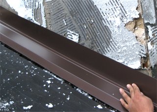 counter flashing we made with a metal brake covers the step flashing